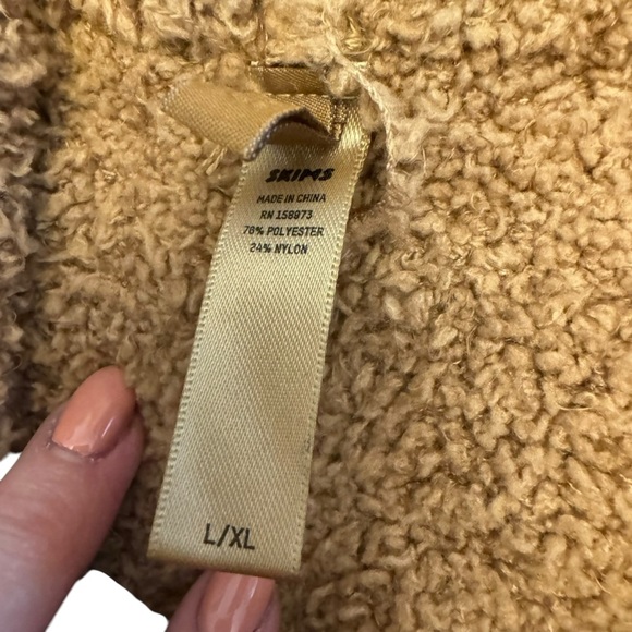 Skims - Cozy Knit Teddy Wide Leg Pants in Camel Sz L/Xl - Picture 5 of 6